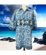 Hawaiian Shirt Mens M Vintage 90s Tropical Floral Button Front Camp Magn... - £15.63 GBP