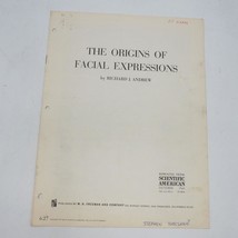 1965 Scientific Americano Offprint The Origins Of Facial Expressions - £19.68 GBP