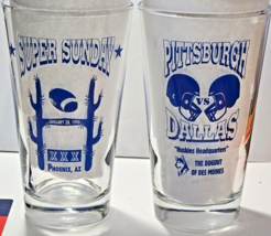 Lot of 2 Super Sunday Jan. 28th 1996 XXX Phoenix AZ Pittsburgh vs Dallas Glasses - £58.73 GBP