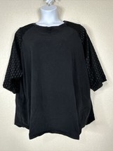 D &amp; Co. Active Womens Plus Size 3X Black Pocket Raglan T-shirt 3/4 Lace ... - $14.39