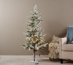 3&#39; Twinkling Snowy Pine Tree by Valerie in - £155.06 GBP