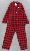 North Pole Trading Co Mens Sleepwear 2 Pc Pajama Set Sz Xl Red Black Plaid Nwt - £19.68 GBP