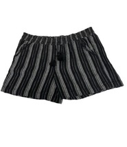 Briggs Womens Linen Blend Shorts color Black Stripe Size 2X - £23.33 GBP