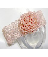 Pink Seed Bead Bracelet with Rose Center &amp; Toggle Closure - Freebie W/ P... - $0.00
