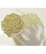 Gold Seed Bead Bracelet with Rose Center &amp; Toggle Closure - Freebie W/ P... - $0.00