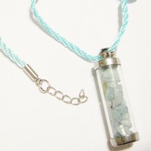 Natural Apatite Chips Pendant &amp; 24&quot;L Blue Silk Cord W/ Lobster Claw Hook, 10 Cts - £0.00 GBP