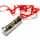 NATURAL TOURMALINE CHIPS PENDANT &amp; 24&quot;L RED SILK CORD W/ LOBSTER CLAW HO... - $13.56 CAD