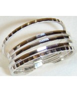 5 LASER CUT STACK BAND RINGS, 925 NICKEL FREE STERLING SILVER, SIZE 8 - $34.43 CAD