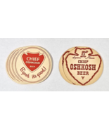 6 Vintage Chief Oshkosh Beer Coasters Supreme Pilsner - $46.13 CAD