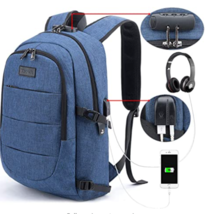 Business Laptop Backpack Anti-Theft College Backpack w/ USB Charging Port &amp; Lock - £27.90 GBP