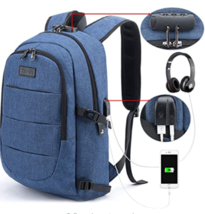 Business Laptop Backpack Anti-Theft College Backpack w/ USB Charging Por... - £28.10 GBP