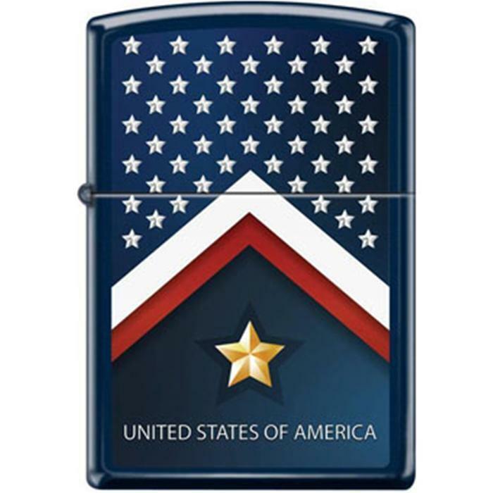  Zippo Lighter - Stars and Stripes Navy Matte - 854725 - $32.06