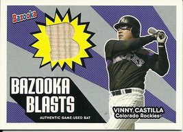 2005 Bazooka Blasts Bat Relic Vinny Castilla BB-VC Rockies - £2.75 GBP