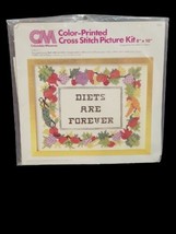 1978 Columbia Minerva Diets Are Forever Cross Stitch Picture Kit 6783 8” x 10” - £11.67 GBP