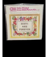 1978 Columbia Minerva Diets Are Forever Cross Stitch Picture Kit 6783 8”... - £11.73 GBP