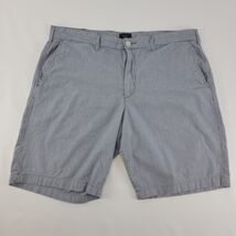 Gap Khakis Lived In Shorts Sz 36 Blue White Stripe Seersucker Cotton - $17.99