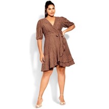 NWT City Chic Sweetie Short Sleeve Lace Mini Dress - cocoa Size 16 - £58.60 GBP