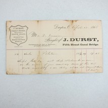 Antique 1866 J. Durst Wholesale Dealer Flour &amp; Grain Dayton Ohio Receipt... - £15.72 GBP