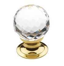 New Polished Brass 1.19&quot; Diameter 4318.030 Swarovski Crystal Round Cabinet Knob  - £19.88 GBP