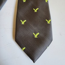 American Eagle Mens Tie Gray Grey Green Eagles Necktie 2.75&quot; x 62&quot; Polye... - £3.98 GBP