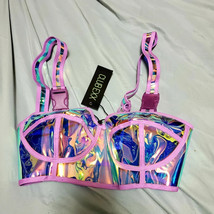 Club Exx HOLO reflective, festival, party, dance, cute, sexy Rave top XX... - $24.99