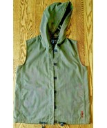 Women&#39;s Vest Hooded Small Army Green Route 66 Close Pull String EUC! - £15.75 GBP