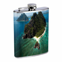 Fiji Islands D3 Flask 8oz Stainless Steel Hip Drinking Whiskey Tropical Pacific - £11.83 GBP