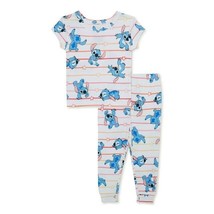 Lilo &amp; Stitch Toddler Girls&#39; Snug-Fit 2 Piece Pajama Set, White Size 5T - £12.52 GBP