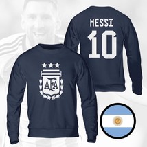 Argentina Messi Champions 3 Stars FIFA World Cup 2022 Navy Sweatshirt  - $45.99+