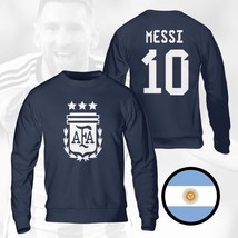 Argentina Messi Champions 3 Stars FIFA World Cup 2022 Navy Sweatshirt  - £36.44 GBP+