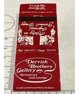 Vintage Matchbook Cover  Dervish Brothers Gallery Restaurant  Sand Key, ... - $227.43 MXN