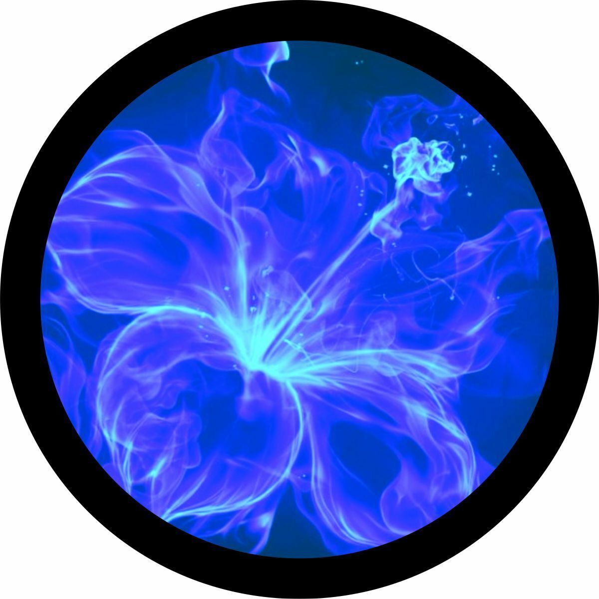 Blue Fire Flower Spare Tire Cover ANY Size, ANY Vehicle,Trailer, Camper RV - $113.80