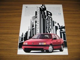 1991 Print Ad The &#39;91 Volkswagen Passat Red 4-Door Car Fahrvergnugen - £7.82 GBP