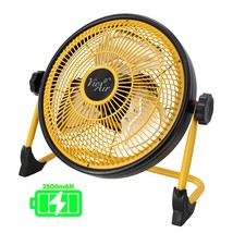 Vie Air 12 Inch Rechargeable Indoor/Outdoor Floor Fan (IPX4 Rated) in Ye... - $2,765.57 MXN