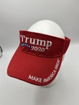 &quot;Trump Patriot Hat 2020&quot; Embroidered Visor Red adjustable - £8.68 GBP