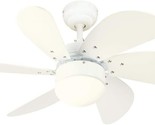 Ciata Lighting&#39;S 30-Inch Turbo Swirl Ceiling Fan Has White Blades And A ... - $136.93