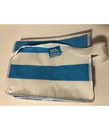 On the Go Cooler Bag New Blue White Striped Cold Insulated 11x8.5x9 - £6.67 GBP
