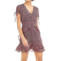 Bar III Womens 10 Pink Black Dotted Ruffled Mini Dress NWT DA40 - $39.19