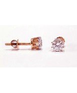 4.60 MM Round Solitaire  Diamond Handmade Art Deco A Pair Of Stud Earrin... - $260.58 CAD