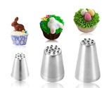 3Pcs Grass Icing Nozzles For Cake Decorating, Stainless Steel Pastry Too... - $12.99