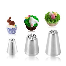 3Pcs Grass Icing Nozzles For Cake Decorating, Stainless Steel Pastry Too... - $12.99