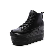 New Women Platform Shoes Trainers Platform Boots Lace Up Sneakers Casual Height  - £71.27 GBP