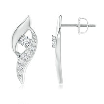 ANGARA Lab-Grown 0.21 Ct Diamond Shell Stud Earrings in 14K Solid Gold f... - £629.38 GBP