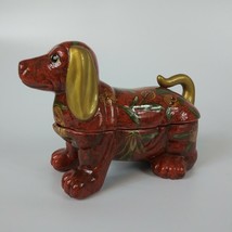 Raymond Waites Toyo Trading Company Bali Porcelain Trinket Box Dog Dachshund - £29.88 GBP