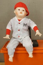 Yolando Bello MICHAEL Baseball Costume Porcelain Sitting Boy Doll Edwin Knowles - £23.33 GBP