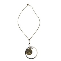 Vintage Pendant Necklace Metal Faux Pearl Womens Costume Jewelry - $19.40