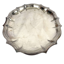 VTG Chippendale Silver Plated Trinket Dish 11&quot; X 9&quot; Scalloped Edges Platter - £15.56 GBP
