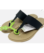 Crocs Women&#39;s Tulum Flip Sandals SIZE 2 Black/ Tan Black/Black 206752 - $37.99 CAD