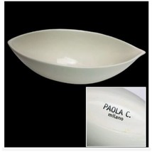 Paola C Milano Italy White Porcelain Bowl 7.5in Long Oval Shaped - £14.38 GBP