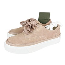 NEW AllSaints Bella Dusty Rose Pink Suede Leather Tie Platform Sneakers ... - $133.65